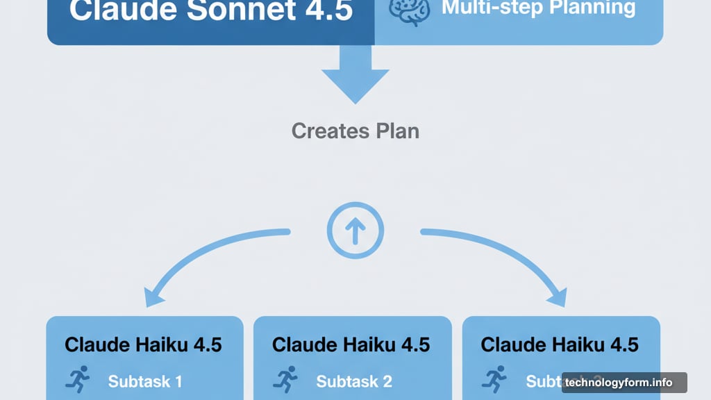 Sonnet creates plans while Haiku executes subtasks in parallel
