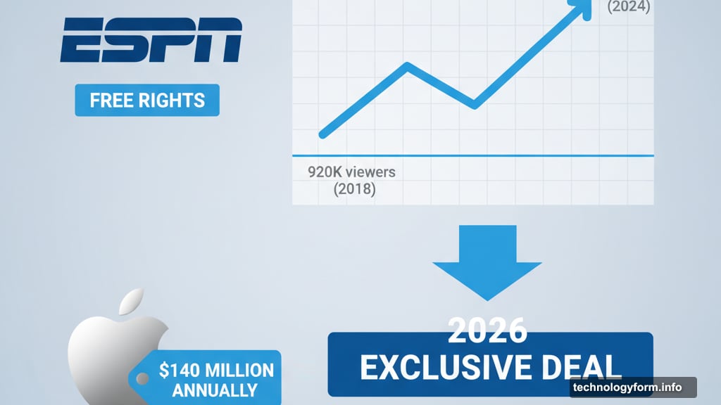 ESPN walks away while Apple pays 140 million yearly for rights