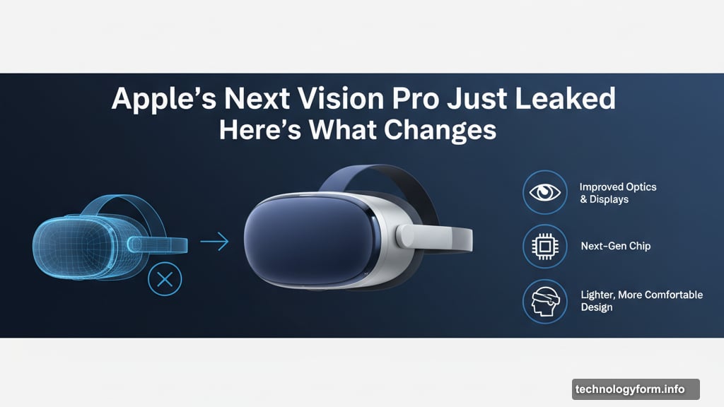 Modern minimalist illustration 1 for: Apple's Next Vision Pro Just Leaked. Here's What Changes