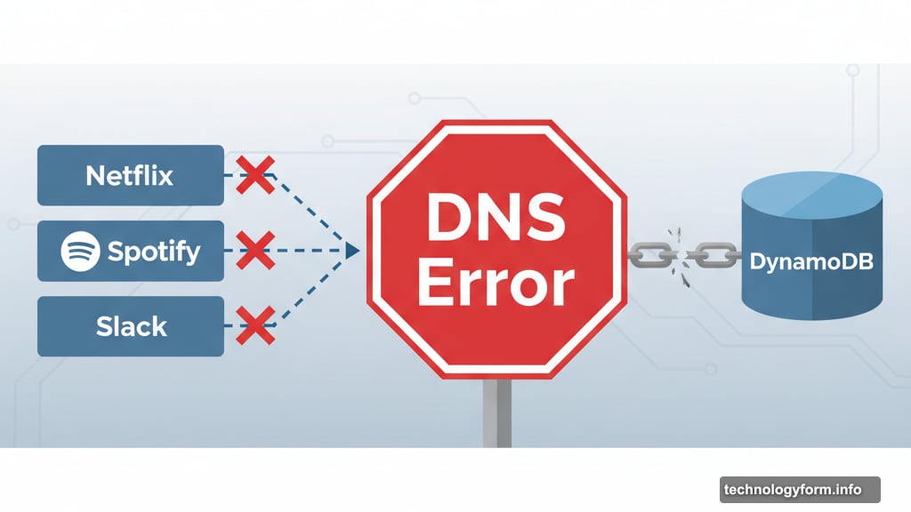 DNS error prevented services from reaching DynamoDB database system