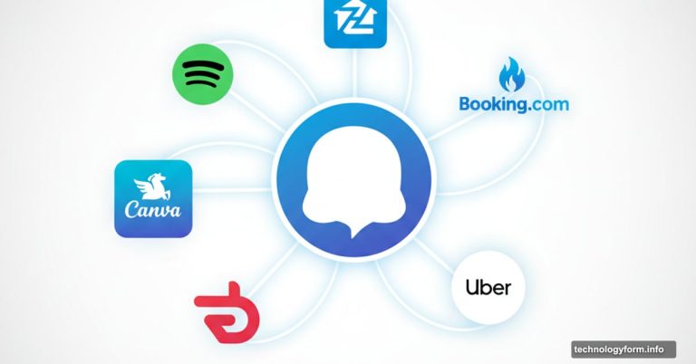ChatGPT logo as central hub connected to surrounding app icons