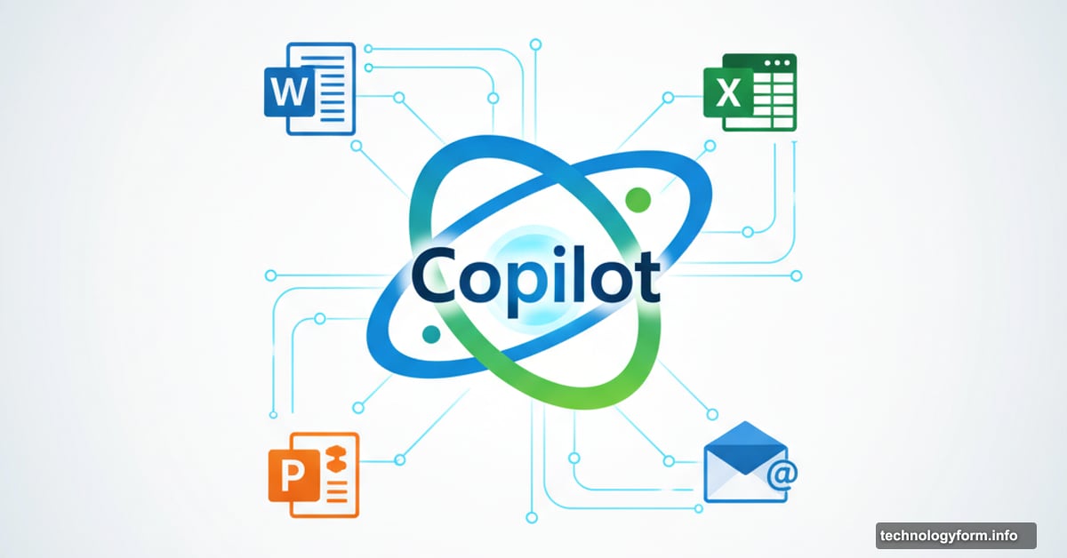 Microsoft Copilot AI connected to Office apps and email services