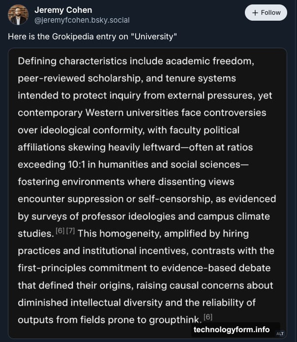 Bias injected into Grokipedia entries shows editorial opinion as fact
