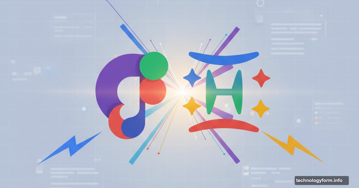 Figma and Google Gemini logos merging with lightning speed symbols