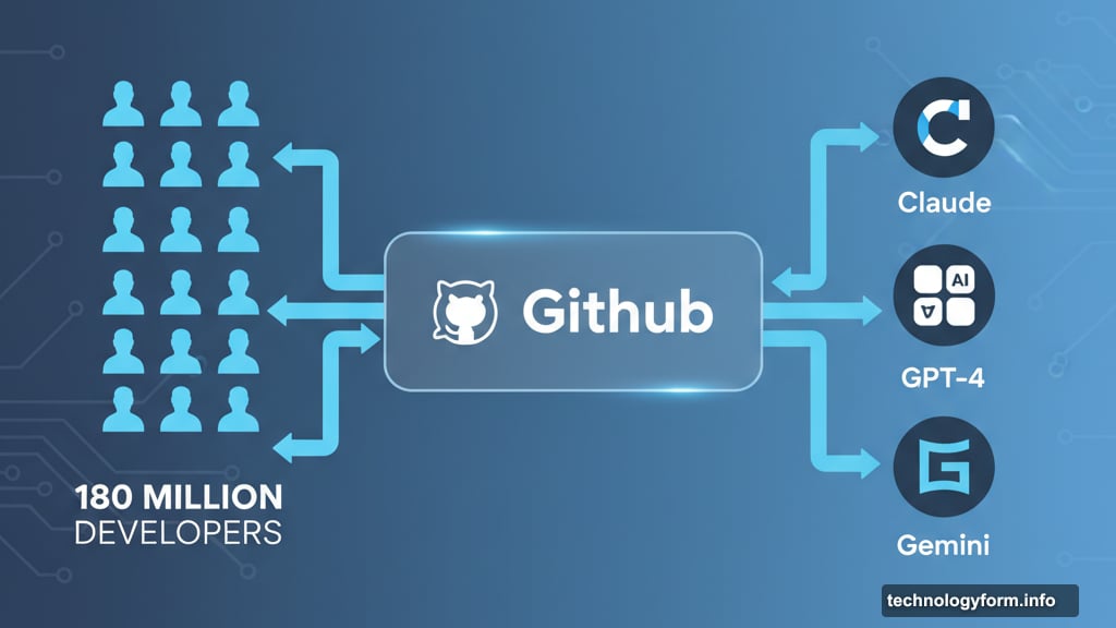 GitHub sits between developers and every major AI provider