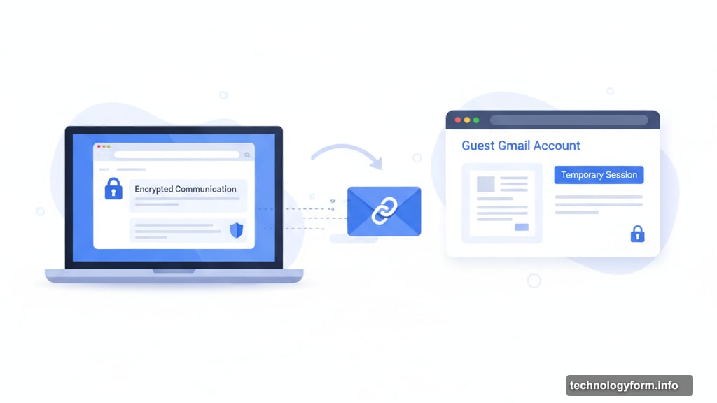 Recipients access encrypted content through temporary secure guest session