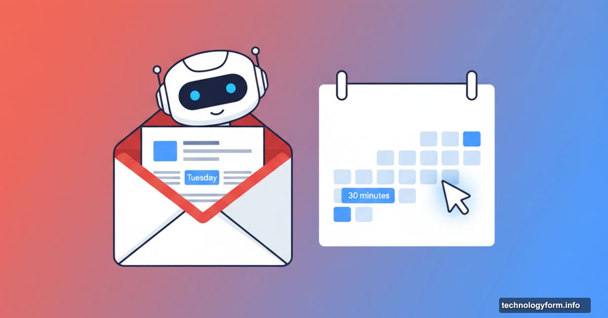 Gmail AI assistant reading email content and suggesting calendar meeting times
