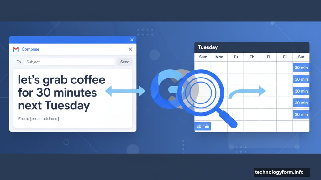 Gemini AI reads email context before suggesting meeting times