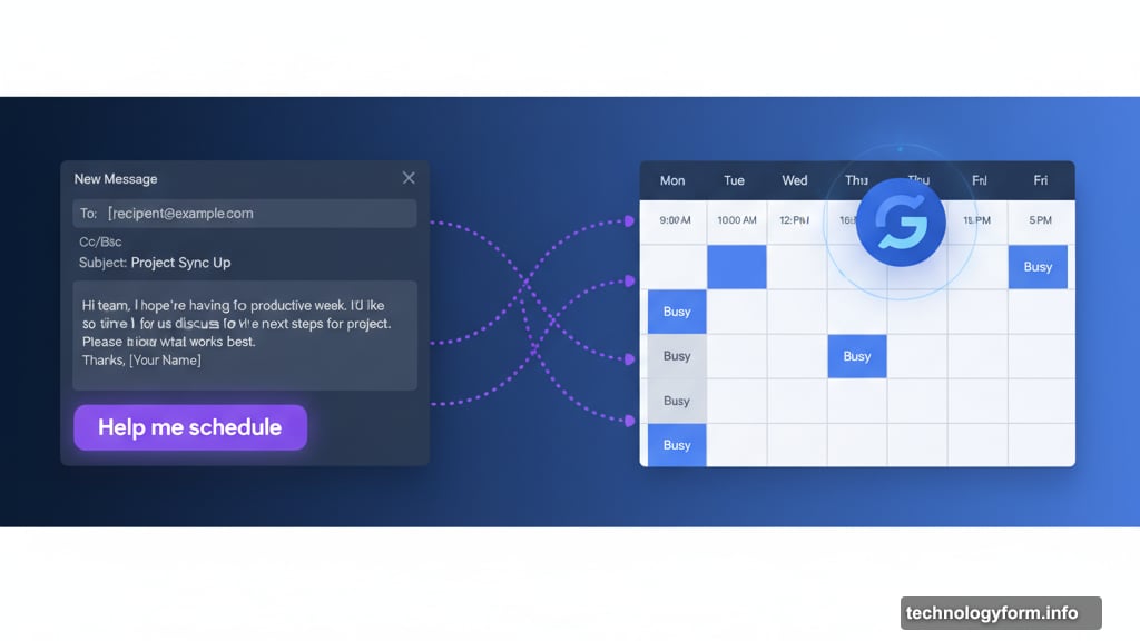 Gemini scans your calendar and displays available time slots