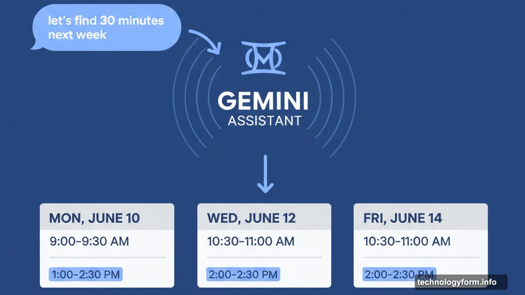 Gemini reads your email content before suggesting meeting times