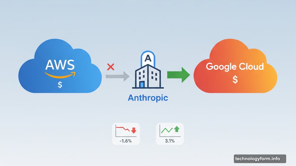 Cloud computing agreement shifts Anthropic from Amazon AWS to Google