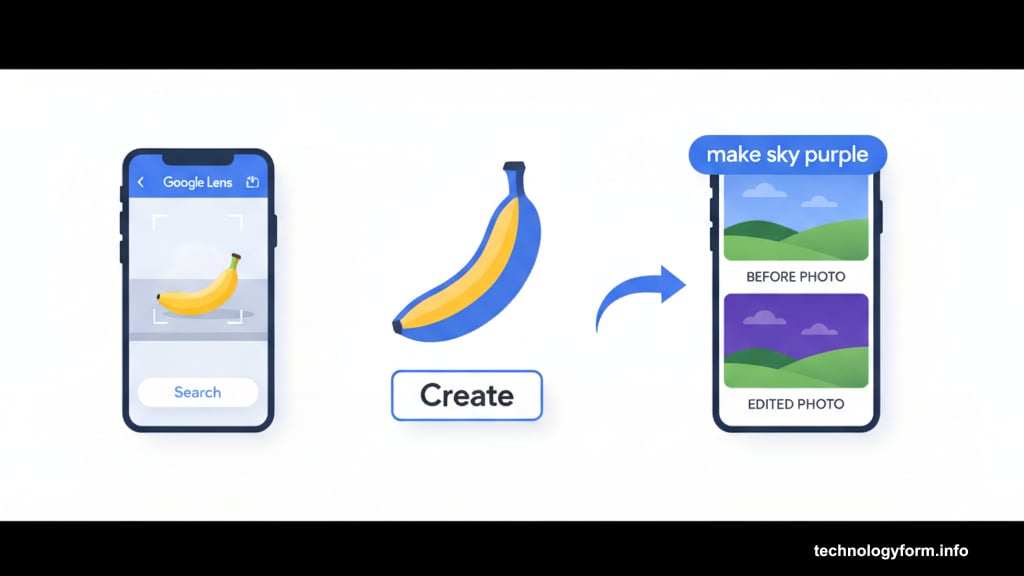 Google Lens Create button enables conversational image editing with text prompts