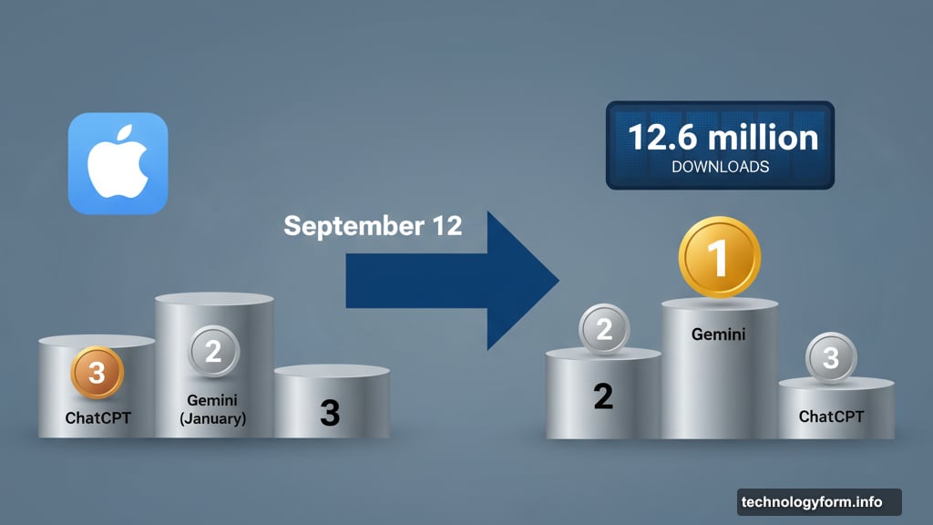 Gemini jumped from third place to top spot on App Store