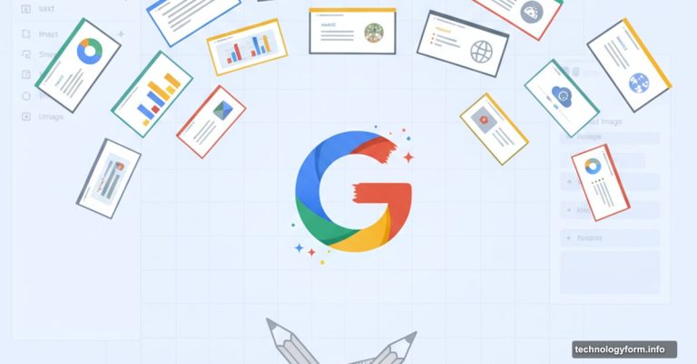 Google Gemini logo generating presentation slides automatically, replacing manual tools