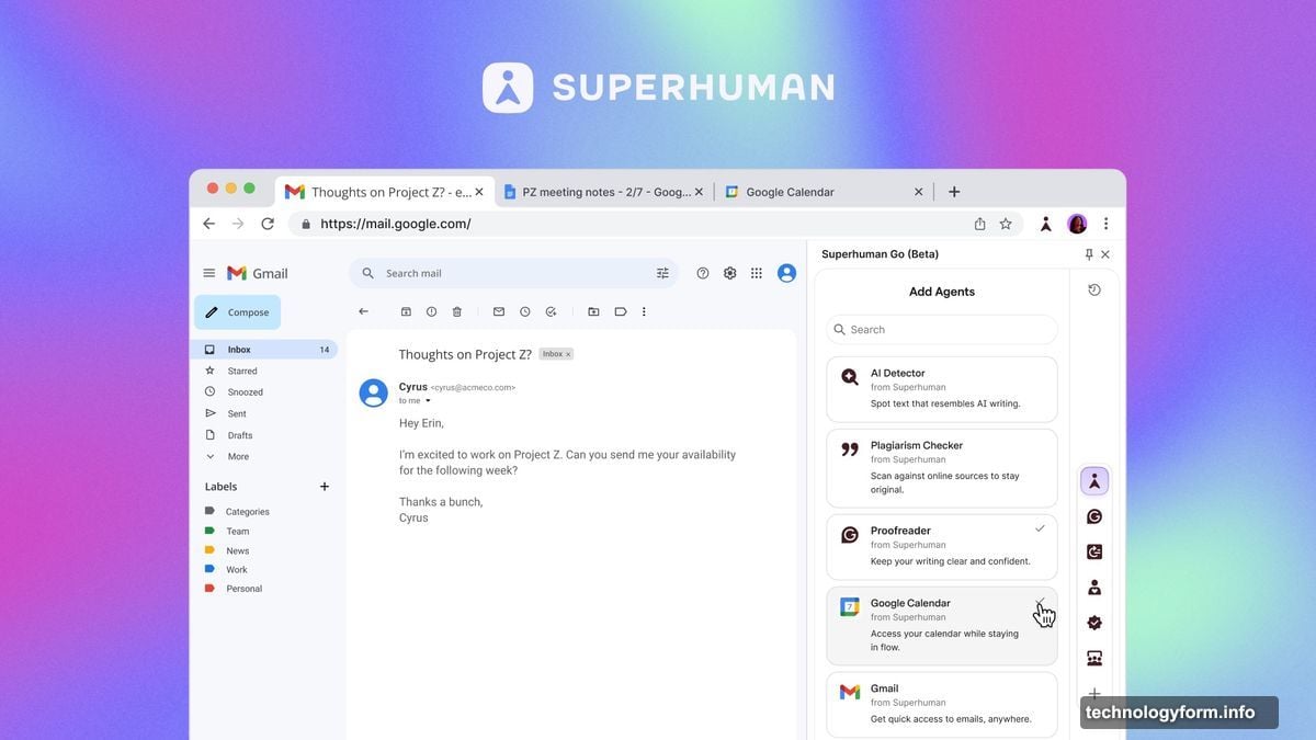 Grammarly acquired Superhuman and adopted the startup's name as corporate brand