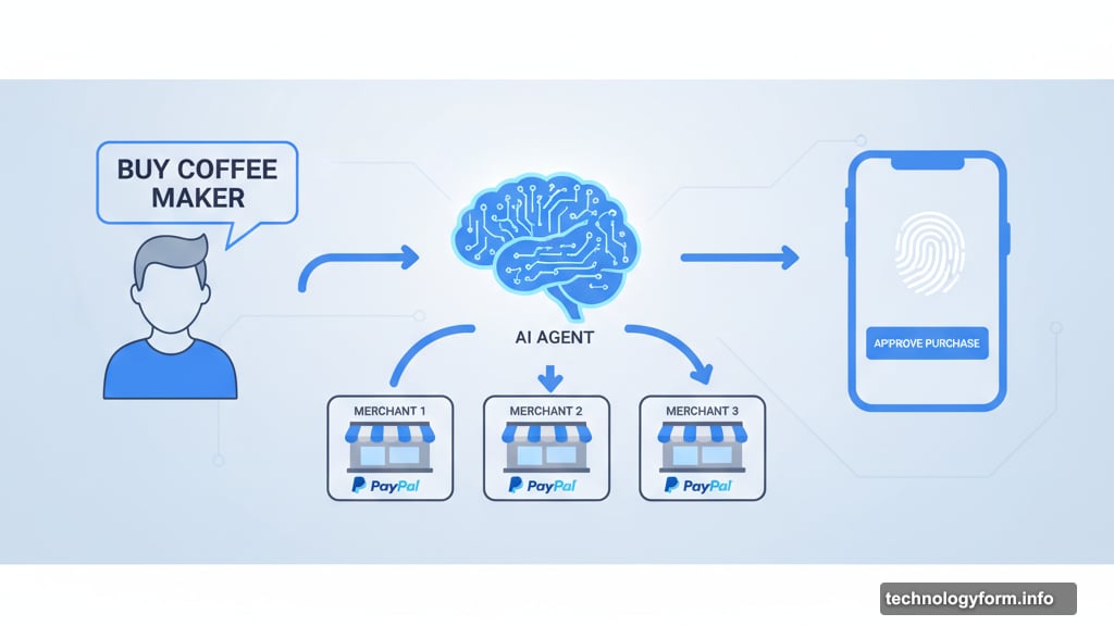 AI assistant finds merchants and completes purchases with user verification