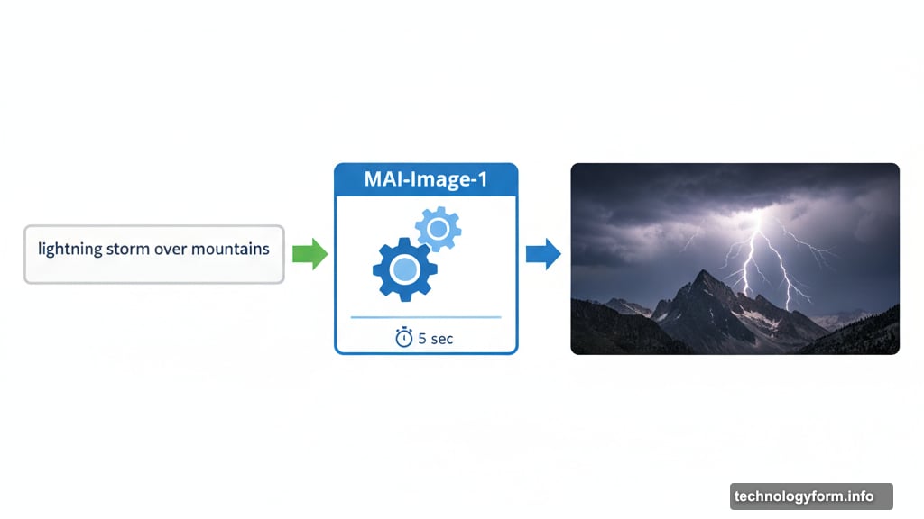 MAI-Image-1 processes text requests faster than larger slower competitors