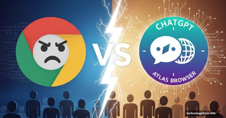 ChatGPT Atlas browser versus Google Chrome confrontation with users between