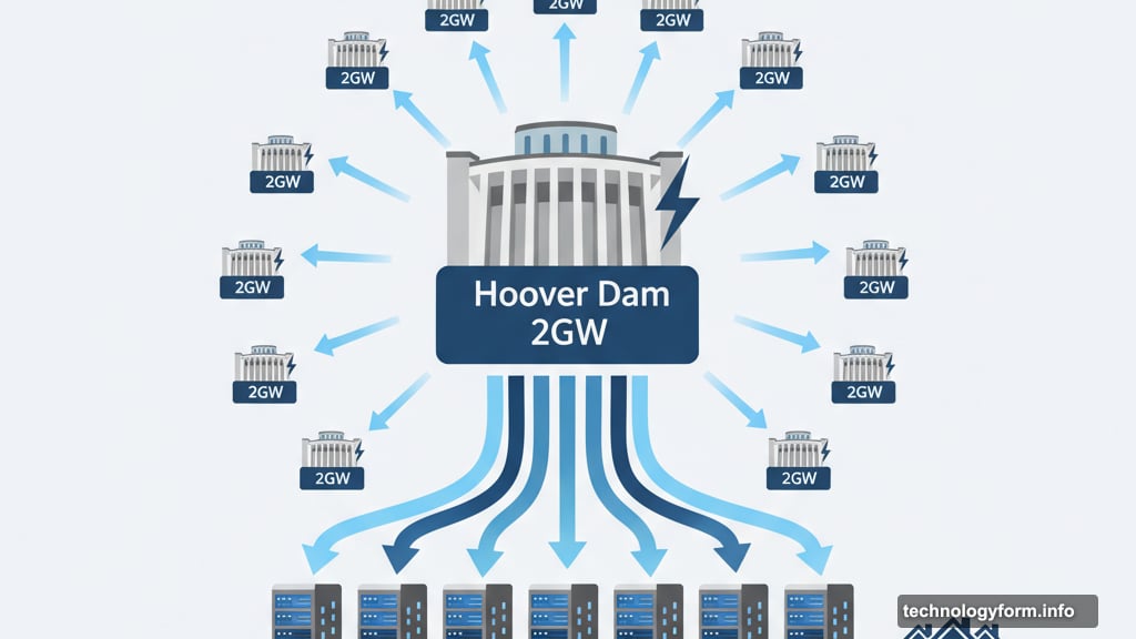 OpenAI data center capacity equals 18 Hoover Dams power output