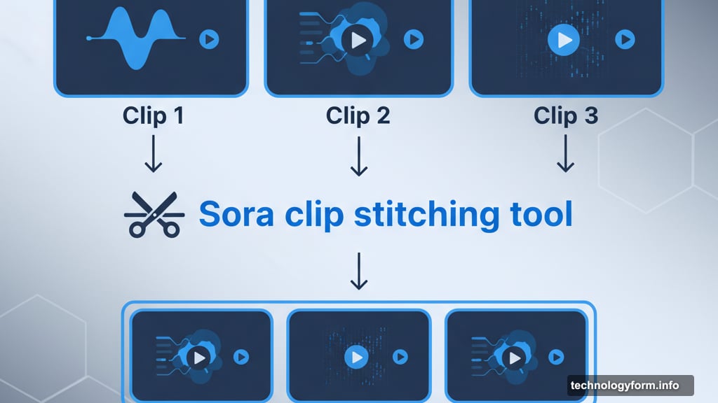 Basic video editing tools combine multiple AI-generated clips into one