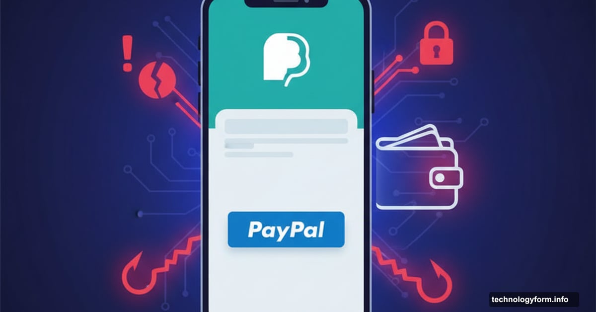 ChatGPT and PayPal logos with security warnings and phishing threats