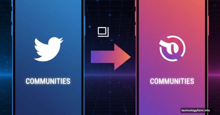 Twitter and Threads apps side by side showing copied Communities feature