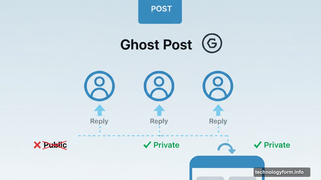 Replies route directly to inbox as private messages creating one-on-one chats