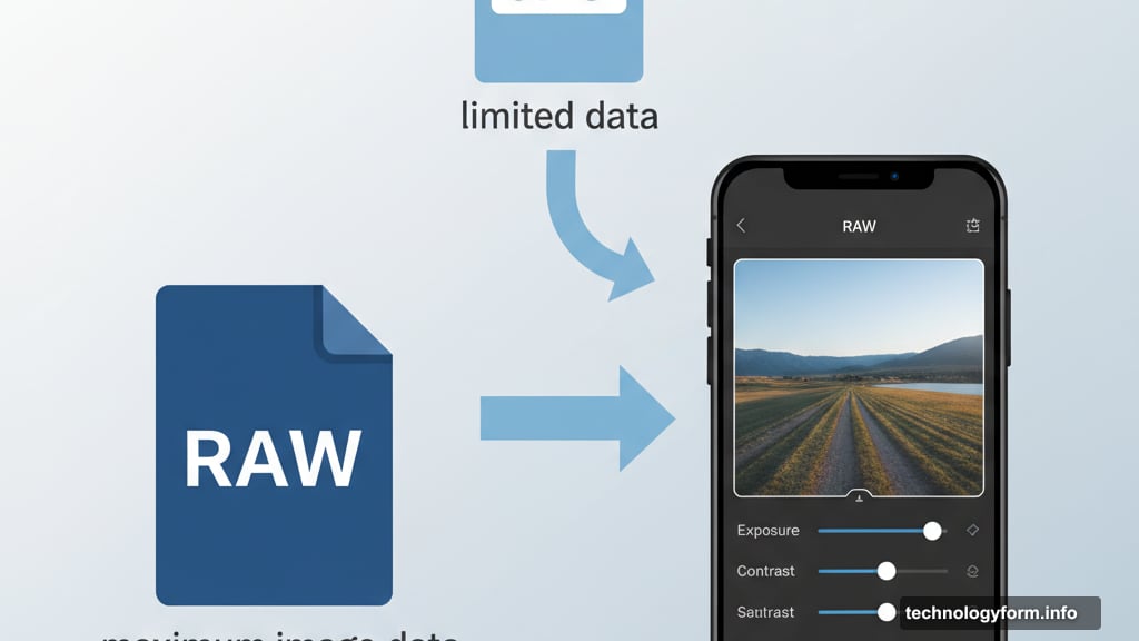 RAW file support enables professional editing directly on phone
