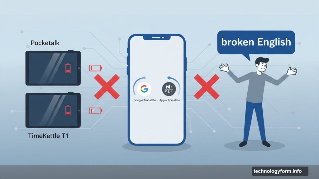AI translation devices failed while gesturing and broken English worked
