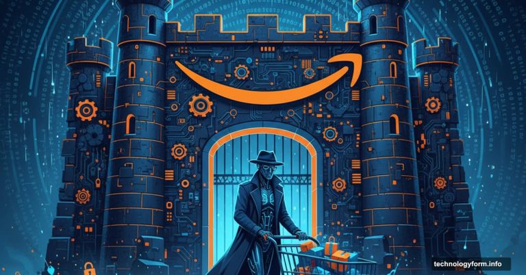 AI robot disguised as human sneaking into Amazon fortress gate
