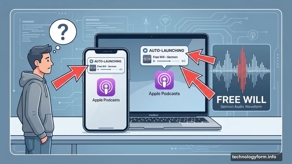 Apple Podcasts launches by itself playing religious sermons without user action