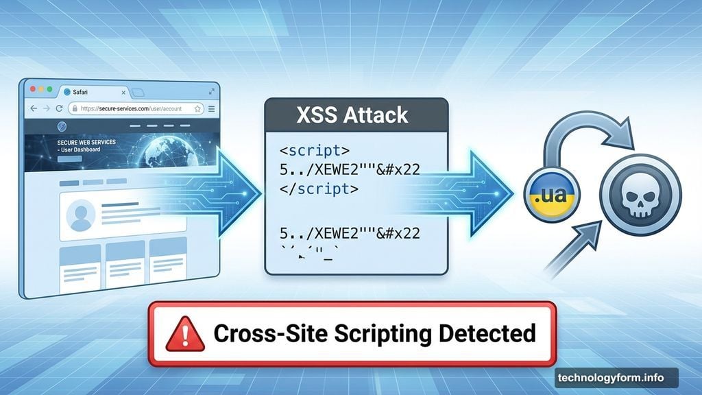 Cross-site scripting attack redirects to suspicious Ukrainian domain through podcast