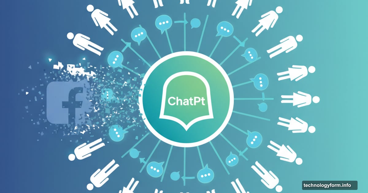 ChatGPT logo surrounded by people icons and chat bubbles symbolizing group collaboration
