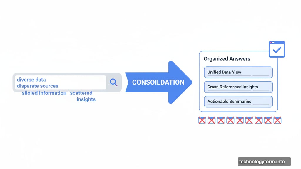ChatGPT consolidates information from multiple sources into coherent answers
