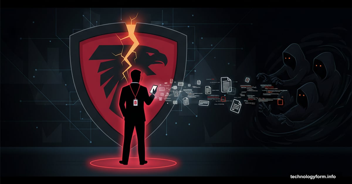 CrowdStrike insider threat: employee silhouette leaking data to hackers