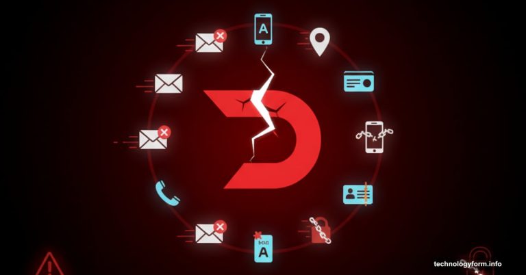 Cracked DoorDash logo with personal data icons leaking outward