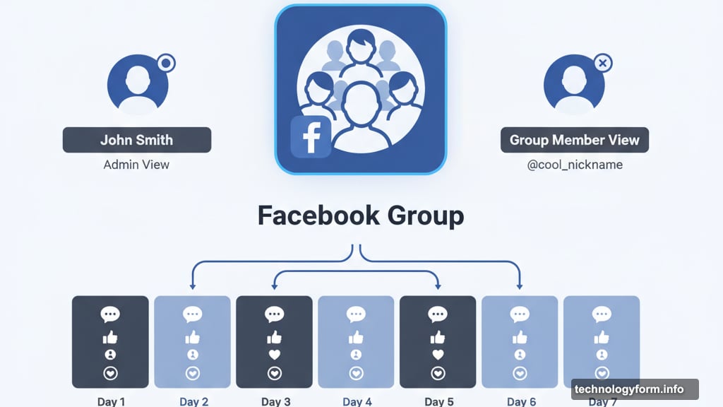 Group admins see real identity while members see nicknames
