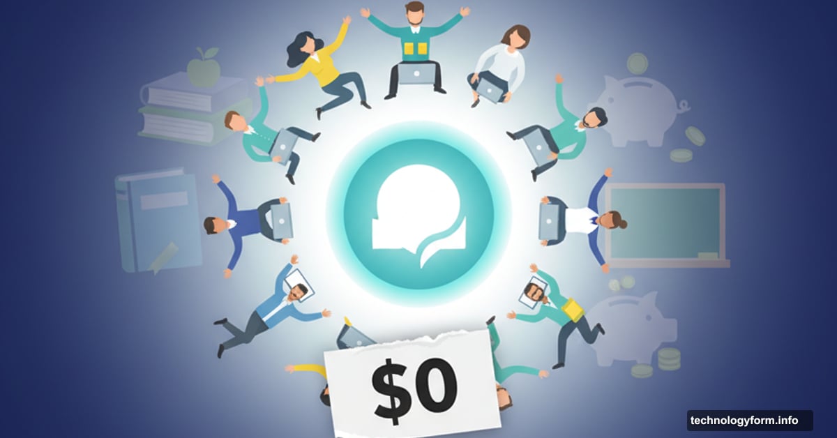 ChatGPT logo surrounded by teachers with zero dollar price tag