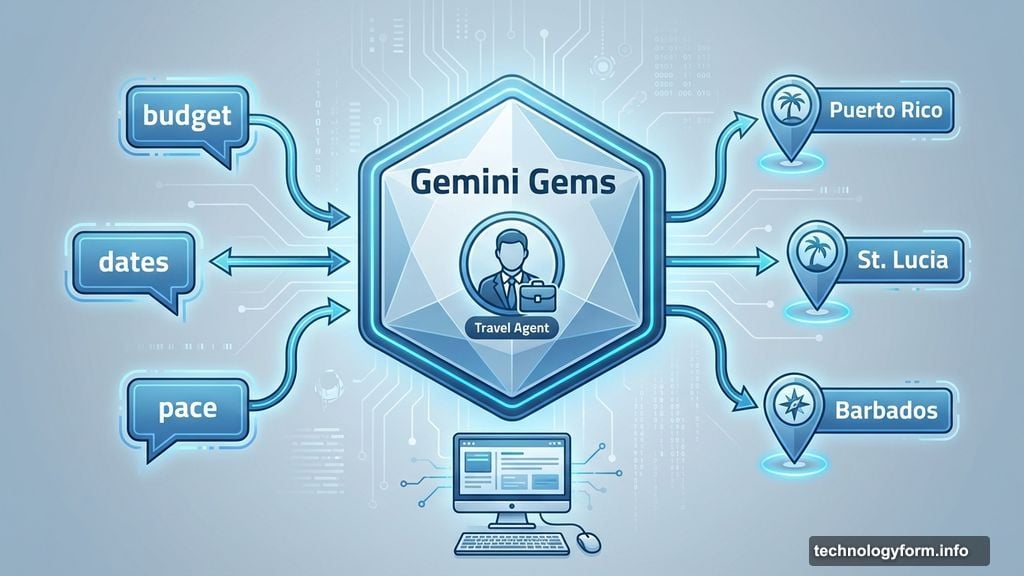 Custom AI travel agent Gem plans Caribbean island-hopping itinerary