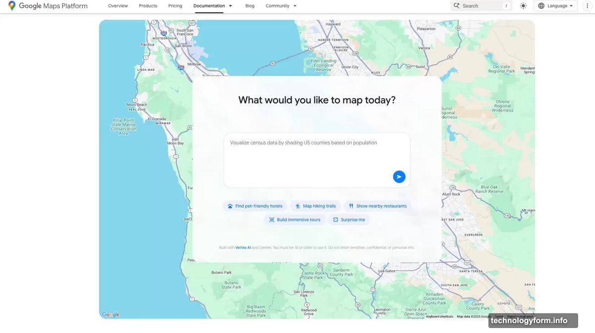 Builder agent generates map code from plain English text descriptions