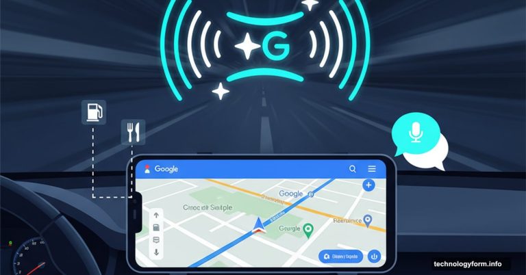 Google Maps with Gemini AI voice assistant on car dashboard
