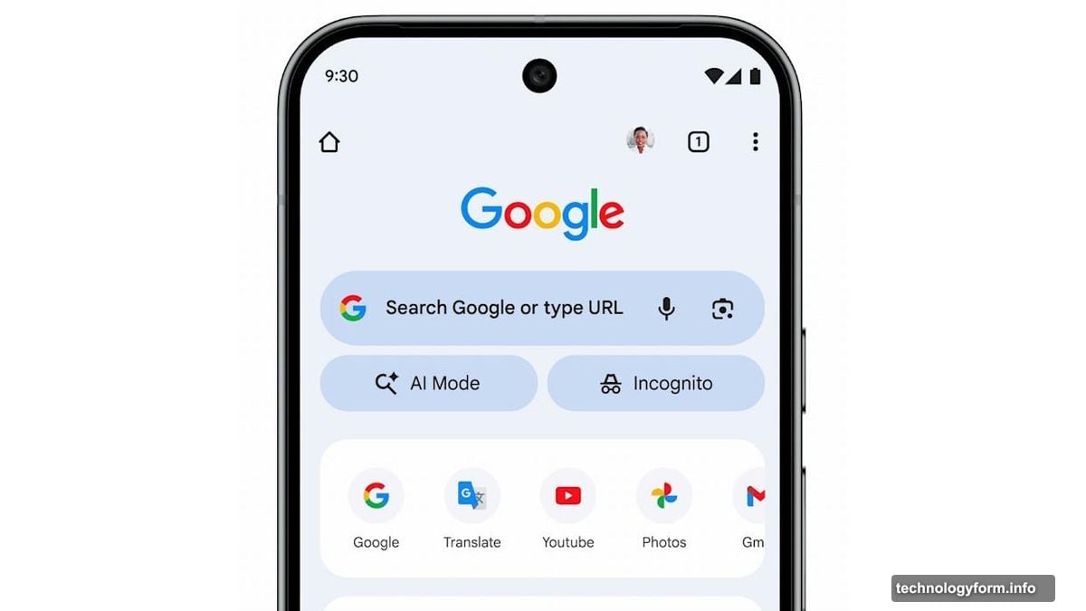 AI Mode shortcut added to Chrome new tab page