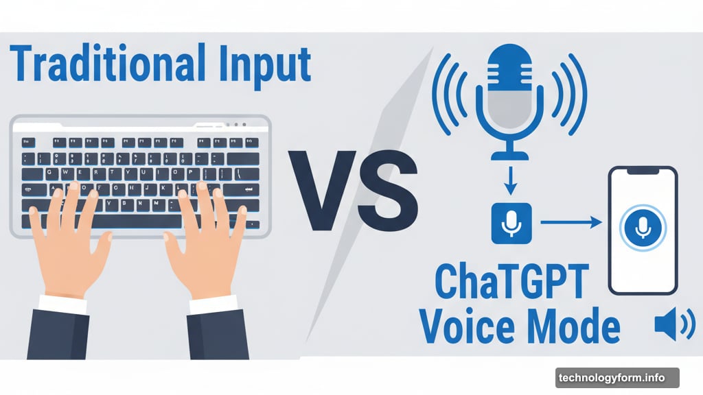 Voice Mode versus typing for ChatGPT interaction methods