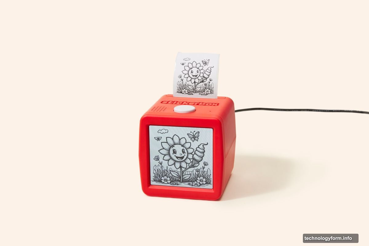 Voice-activated printer transforms spoken ideas into physical stickers kids color