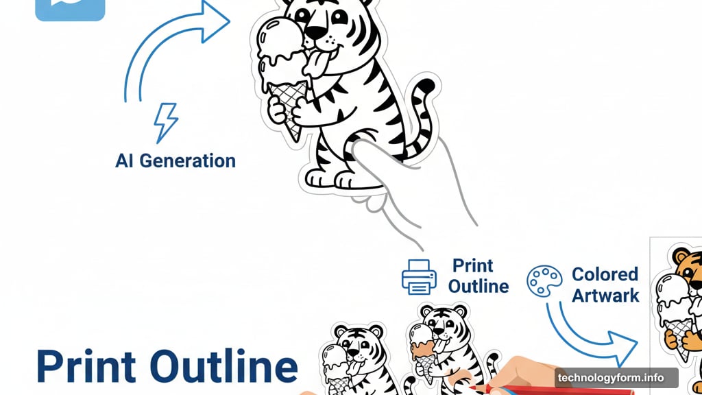 AI generates coloring pages combining instant creation with meditative coloring