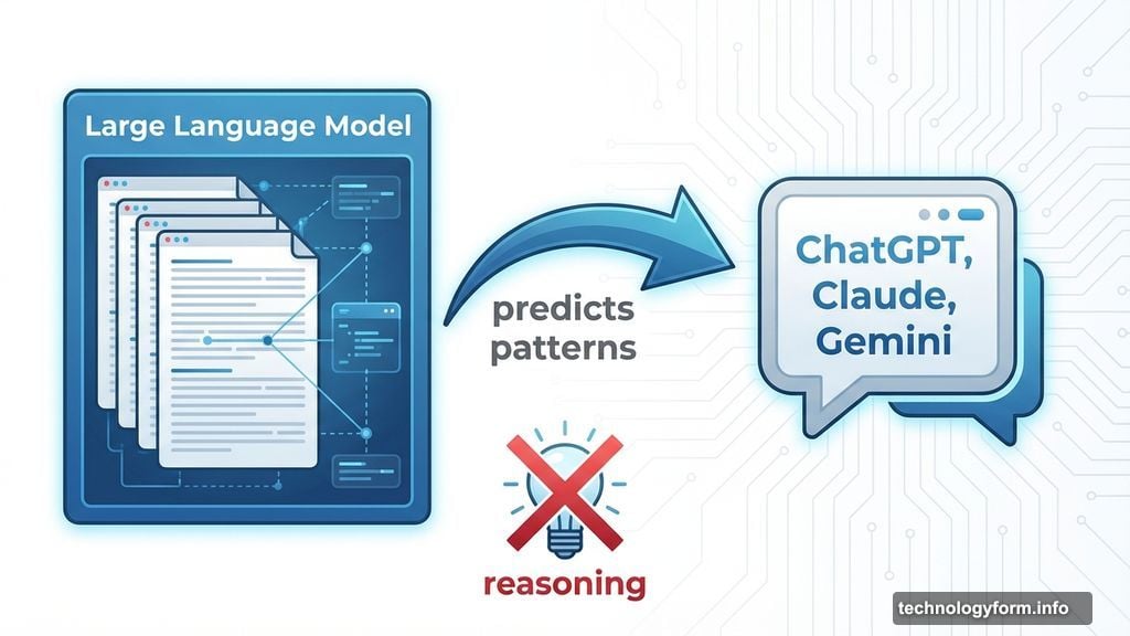 Language models master words not thought through pattern prediction