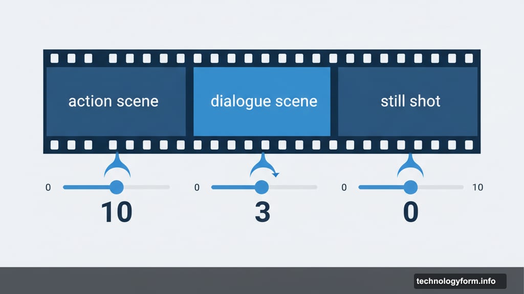 Content creators control motion smoothing levels for each scene individually