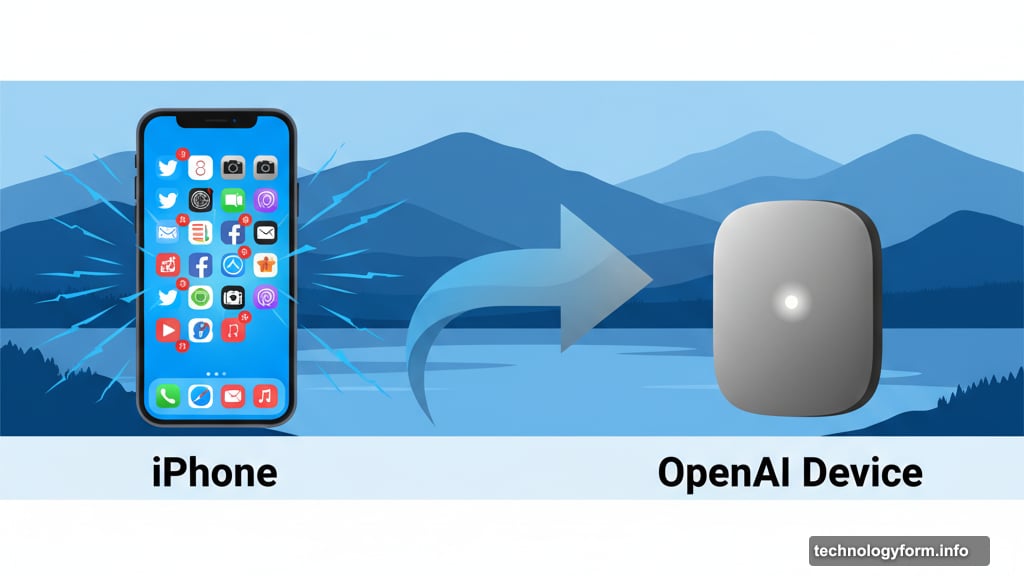 OpenAI's screenless AI device contrasts with iPhone notification overload