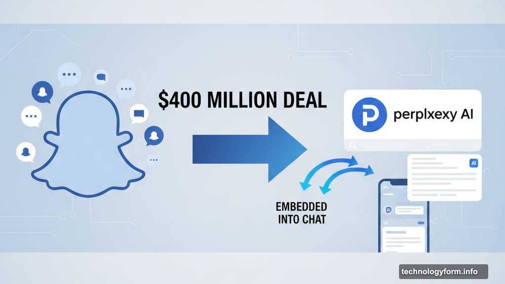 Perplexity AI search engine integrated into Snapchat's core chat interface