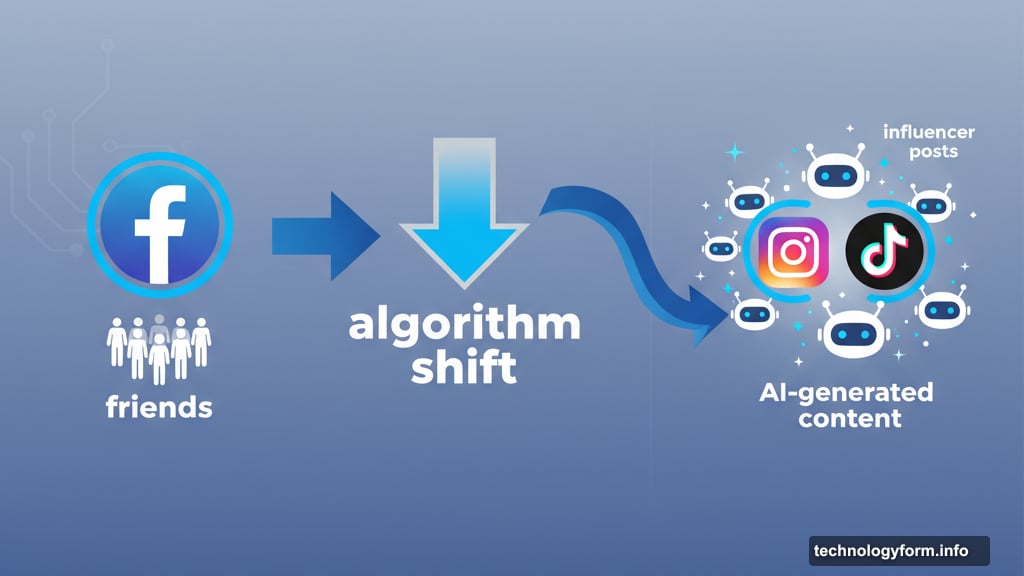 Social media shifted from friend updates to AI-generated content